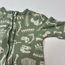 Load image into Gallery viewer, Unisex Dymples, organic cotton zip coverall/ romper, dinosaurs, FUC, size 0000,