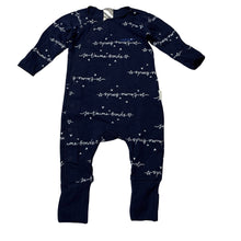 Load image into Gallery viewer, Unisex Bonds, navy stretchy Cozysuit romper, EUC, size 000,