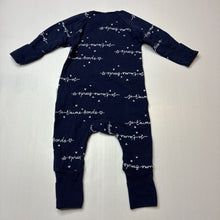 Load image into Gallery viewer, Unisex Bonds, navy stretchy Cozysuit romper, EUC, size 000,