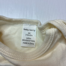 Load image into Gallery viewer, Unisex Baby Berry, cream soft cotton bodysuit/ romper, EUC, size 00,