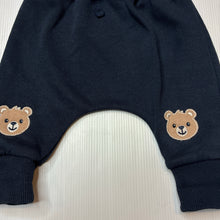 Load image into Gallery viewer, Unisex Dymples, navy fleece lined track pants elasticated, EUC, size 000,