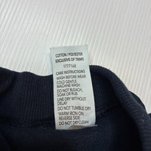 Load image into Gallery viewer, Unisex Dymples, navy fleece lined track pants elasticated, EUC, size 000,