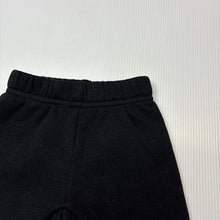 Load image into Gallery viewer, Unisex Baby Berry, black fleece lined pants/ bottoms, elasticated, EUC, size 000,