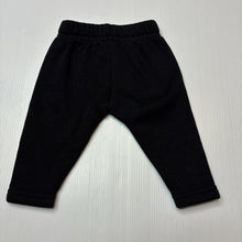 Load image into Gallery viewer, Unisex Baby Berry, black fleece lined pants/ bottoms, elasticated, EUC, size 000,