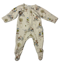Load image into Gallery viewer, Unisex purebaby, soft feel organic cotton zip coverall/ romper, dogs, EUC, size 0000,
