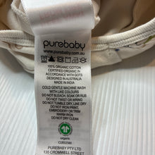 Load image into Gallery viewer, Unisex purebaby, soft feel organic cotton zip coverall/ romper, dogs, EUC, size 0000,