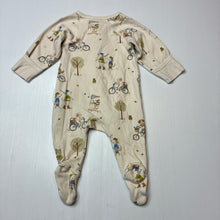 Load image into Gallery viewer, Unisex purebaby, soft feel organic cotton zip coverall/ romper, dogs, EUC, size 0000,