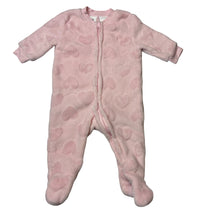 Load image into Gallery viewer, Girls Dymples, soft fleece zip coverall/ romper, EUC, size 000,