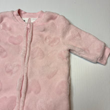 Load image into Gallery viewer, Girls Dymples, soft fleece zip coverall/ romper, EUC, size 000,