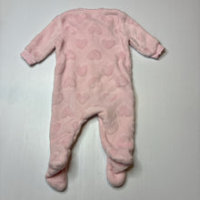 Load image into Gallery viewer, Girls Dymples, soft fleece zip coverall/ romper, EUC, size 000,