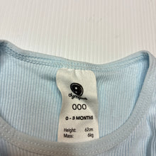 Load image into Gallery viewer, Unisex Dymples, ribbed organic cotton singlet suit romper, EUC, size 000,