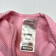 Load image into Gallery viewer, Girls Bonds, pink ribbed cotton bodysuit/ romper, EUC, size 000,