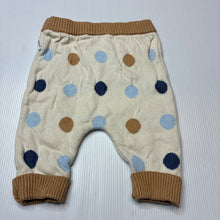 Load image into Gallery viewer, Unisex Sprout, knitted cotton leggings/ bottoms, elasticated, GUC, size 000,