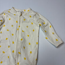 Load image into Gallery viewer, Unisex Anko, soft feel stretchy zip coverall/ romper chicks, EUC, size 000,