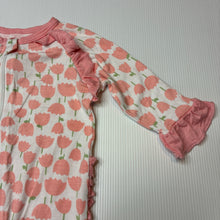 Load image into Gallery viewer, Girls Milk Berry, lightweight stretchy bamboo blend zip coverall, EUC, size 000,