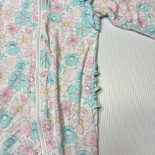 Load image into Gallery viewer, Girls Milk Berry, soft feel stretchy bamboo blend zip coverall, EUC, size 000,