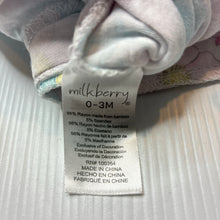 Load image into Gallery viewer, Girls Milk Berry, soft feel stretchy bamboo blend zip coverall, EUC, size 000,