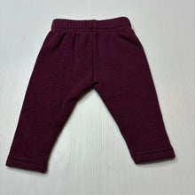Load image into Gallery viewer, Unisex Baby Berry, fleece lined pants/ bottoms, comet elasticated, EUC, size 000,