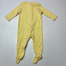 Load image into Gallery viewer, Unisex Anko, yellow ribbed cotton zip coverall/ romper, FUC, size 000,