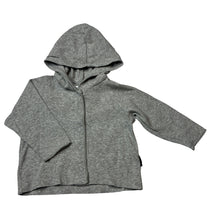 Load image into Gallery viewer, Unisex Bonds, grey marle stretchy hooded long sleeve top, EUC, size 00,
