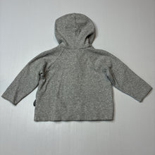 Load image into Gallery viewer, Unisex Bonds, grey marle stretchy hooded long sleeve top, EUC, size 00,