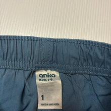 Load image into Gallery viewer, Boys Anko, lightweight cotton shorts elasticated, EUC, size 1,