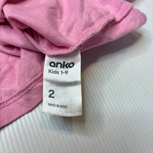 Load image into Gallery viewer, Girls Anko, pink cotton t-shirt, light mark on front, FUC, size 2,