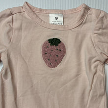 Load image into Gallery viewer, Girls Target, organic cotton blend bodysuit/ romper, strawberry, EUC, size 0000,