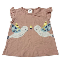 Load image into Gallery viewer, Girls Anko, pink cotton top, birds, EUC, size 00,