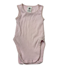 Load image into Gallery viewer, Girls Dymples, pink ribbed organic cotton singlet suit romper, GUC, size 000,