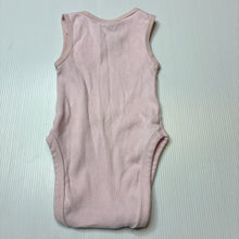 Load image into Gallery viewer, Girls Dymples, pink ribbed organic cotton singlet suit romper, GUC, size 000,