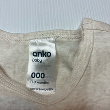Load image into Gallery viewer, Unisex Anko, soft cotton bodysuit/ romper, EUC, size 000,