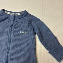 Load image into Gallery viewer, Unisex Bonds, blue waffle cotton zip coverall/ romper, EUC, size 000,