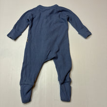 Load image into Gallery viewer, Unisex Bonds, blue waffle cotton zip coverall/ romper, EUC, size 000,