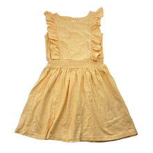 Load image into Gallery viewer, Girls Target, yellow marle ruffle dress, EUC, size 5, L: 59cm