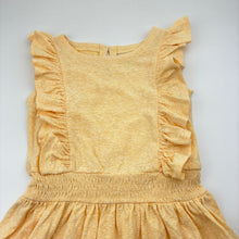 Load image into Gallery viewer, Girls Target, yellow marle ruffle dress, EUC, size 5, L: 59cm
