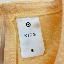 Load image into Gallery viewer, Girls Target, yellow marle ruffle dress, EUC, size 5, L: 59cm