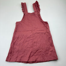 Load image into Gallery viewer, Girls Anko, lightweight stretch cotton overalls dress / pinafore, EUC, size 5, L: 58cm