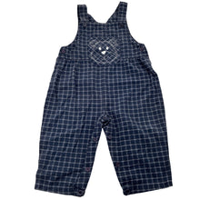 Load image into Gallery viewer, Unisex checked, cotton overalls, shoulder to crotch: 44cm, GUC, size 1-2,