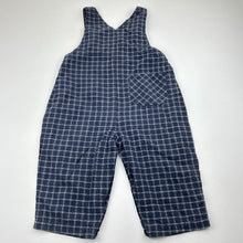 Load image into Gallery viewer, Unisex checked, cotton overalls, shoulder to crotch: 44cm, GUC, size 1-2,