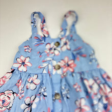 Load image into Gallery viewer, Girls KID, floral linen / viscose summer dress, EUC, size 4, L: 56cm