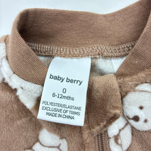 Load image into Gallery viewer, Unisex Baby Berry, soft fleece zip coverall / romper, EUC, size 0,