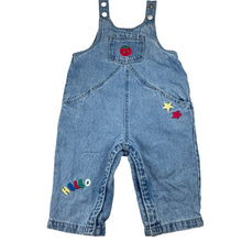 Load image into Gallery viewer, Unisex Cotton On, embroidered denim overalls / dungarees, GUC, size 2,