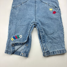 Load image into Gallery viewer, Unisex Cotton On, embroidered denim overalls / dungarees, GUC, size 2,