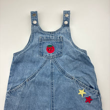 Load image into Gallery viewer, Unisex Cotton On, embroidered denim overalls / dungarees, GUC, size 2,