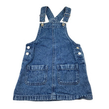 Load image into Gallery viewer, Girls Anko, blue denim overall dress / pinafore, EUC, size 3, L: 53cm