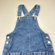 Load image into Gallery viewer, Girls Anko, blue denim overall dress / pinafore, EUC, size 3, L: 53cm