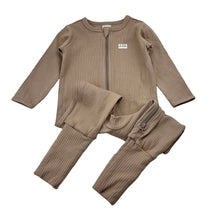 Load image into Gallery viewer, Unisex Anko, stretchy ribbed zip coverall / romper, EUC, size 0,