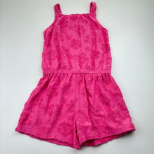 Load image into Gallery viewer, Girls Anko, pink textured floral summer playsuit, GUC, size 7,