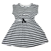 Load image into Gallery viewer, Girls Anko, black and white stripe cotton dress, GUC, size 8, L: 59cm